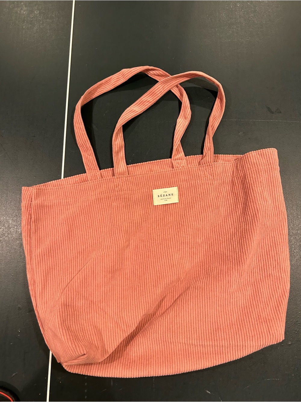 Pink Corduroy Tote Bag sezane